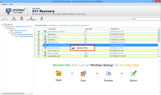 Click to view Repair Windows NTBackup 5.4 screenshot