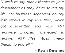 Testimonials Find Outlook PST Files